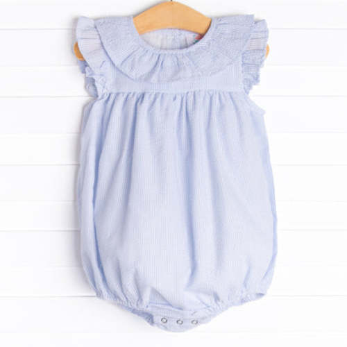 Simple Seersucker Ruffle Bubble, Blue – Stitchy Fish
