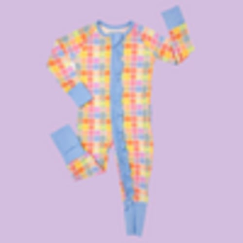 Watercolor Bamboo Ruffle Romper I Poppy Kids Co