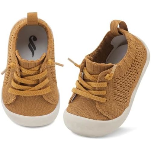 JIASUQI Baby Shoes Slip On - Brown, Size 6-12 Months Infant