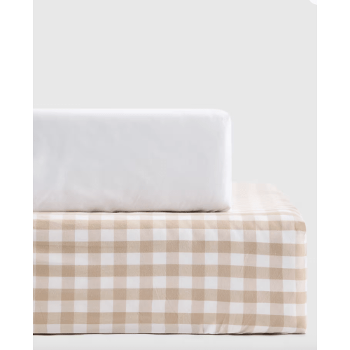 Organic Percale Gingham Crib Sheet 2-Pack