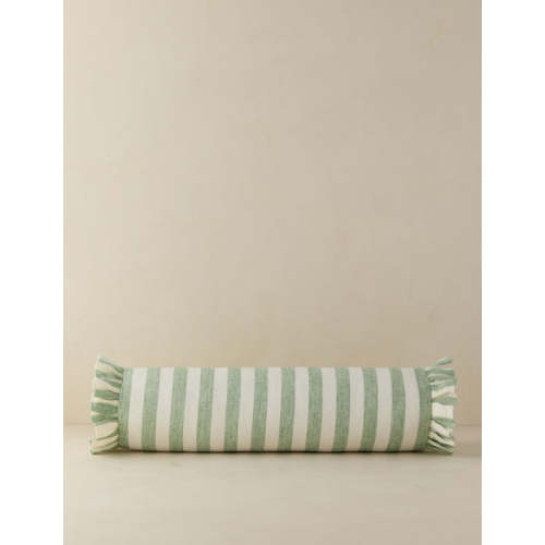 Amaroso Linen Ruffle Bolster Pillow