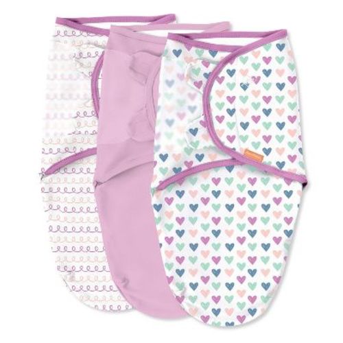 Swaddleme By Ingenuity Original Swaddle Wrap - Hearts And Hoops - S/m - 0-3 Months - 3pk