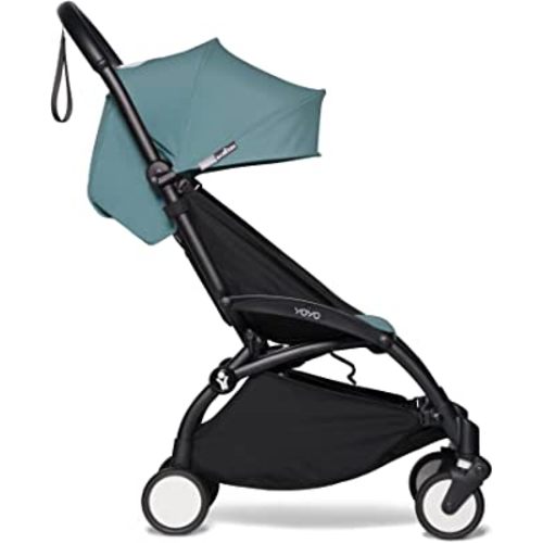 Babyzen YOYO2 Stroller - Black Frame with Aqua Seat & Canopy