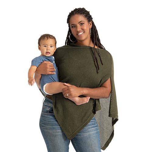 We are Amma | The Cocoon™ - Newborn Essentials Must Haves: Nursing Cover for Breast Feeding Essentials | Nursing Sweater Used as Breastfeeding Cover (Olive, One Size)