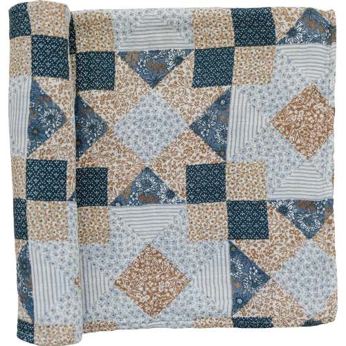 Patchwork Print Muslin Swaddle Blanket