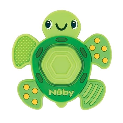 Nuby Teethe N' Pop Sensory Play Teether - Baby Teething Toy - 3+ Months - Turtle