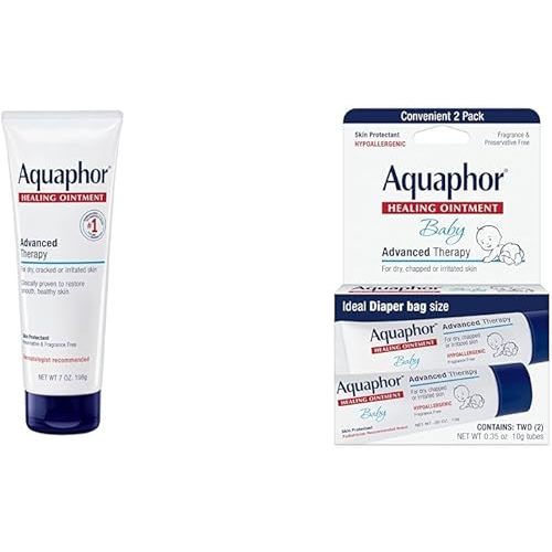 Aquaphor 7oz Dry Skin Healing Ointment & 2ct Baby Healing Ointment for Diaper Rash