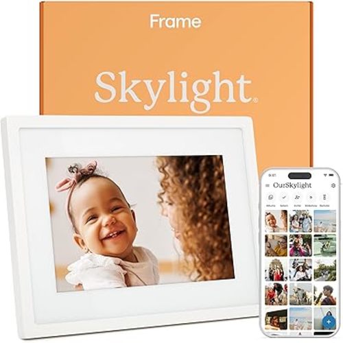 Skylight Digital Picture Frame - WiFi Enabled with Load from Phone Capability, Touch Screen Digital Photo Frame Display - Customizable Gift for Friends and Family - 10 Inch White