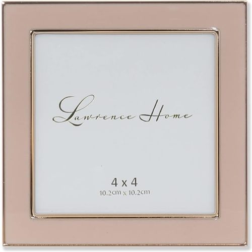 4x4 Gold Metal and Pink Enamel Picture Frame