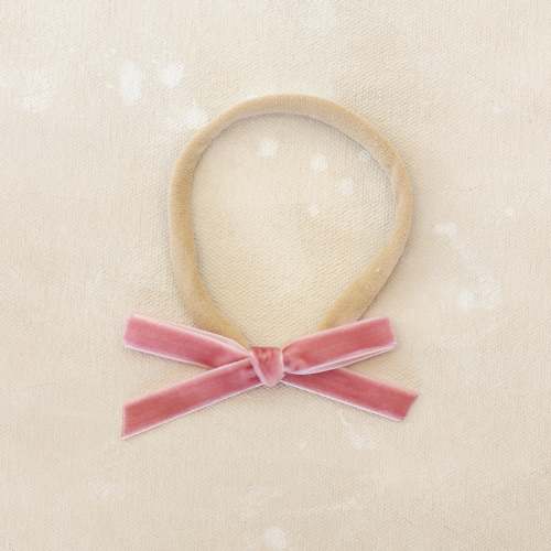 Velvet infant bow // Carnation