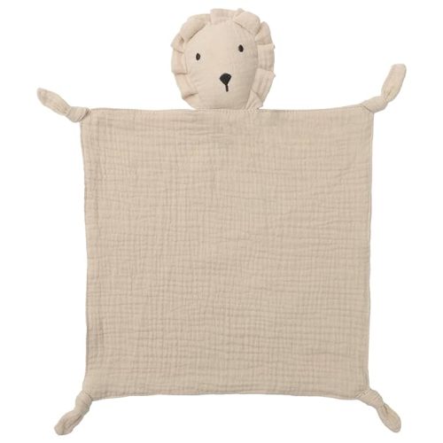 Organic Cotton Lion Loveys Soft & Breathable Newborn Security Blanket, for Baby Boy Girl, Gender Neutral. Muslin Fabric for Comfortable Sleep & Play, Ideal for Newborns, Toddler - Lion Khaki