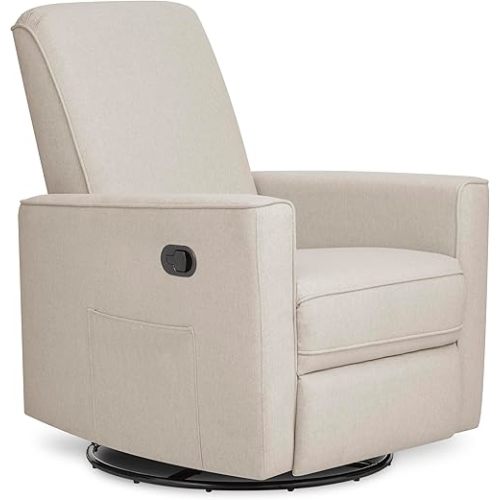 Evolur Raleigh Upholstered Nursery Glider, Swivel, Rock, Recliner, Tool Free Assembly, Greenguard Gold Certified Lt Sand
