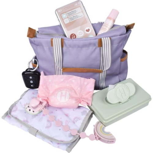 Hopscotch Lane My Baby Doll's Unisex Diaper Bag-9 Play Pieces, Baby Doll Accessory, Children Ages 2+