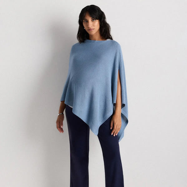 Lightweight Cotton Cashmere Nursing Shawl in Mountain Spring Blue