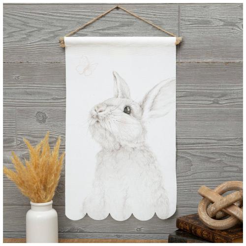 Bunny & Butterfly Tapestry Canvas Wall Decor