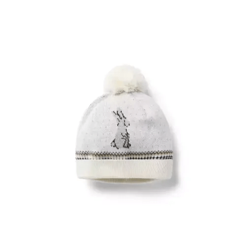 Newborn Cream And Sugar Fair Isle Baby Bunny Fair Isle Beanie by Janie and Jack