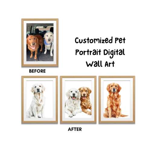 Customized Puppy Nursery Print Dog Wall Art Dog Print for Nursery Wall Art  Printable Wall Art  Set of 3 Gift for Dog Lover for 2 Pets