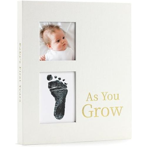 Keepsake Baby Memory Book for Boy or Girl - First 5 Year Baby Journal - Gender Neutral Baby Gift - Baby Scrapbook or Photo Album for New Parents - Record Every Milestone from Birth to Age 5 (Cream)