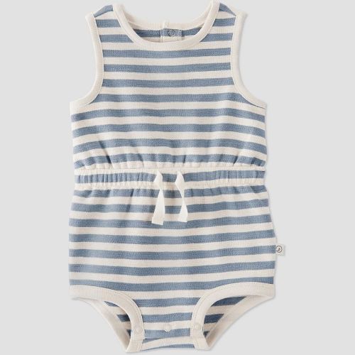 Baby Little Planet by Carter's Striped Organic Cotton Bubble Romper