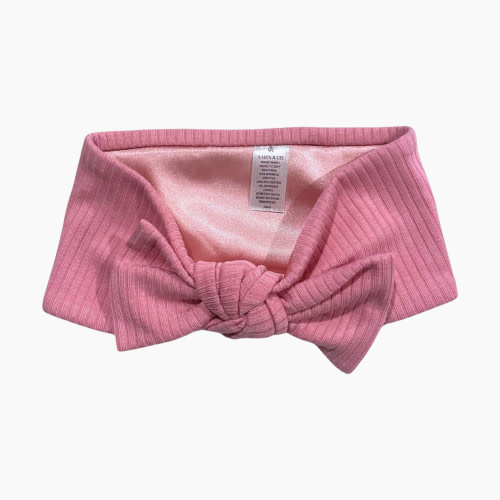 Aarin & Co. Satin Lined Bow Headband - Mauve, 0-6 M