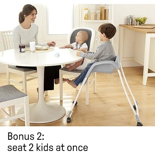 Ingenuity SmartClean Trio Elite 3-in-1 Convertible Baby High Chair, Toddler Chair, and Dining Booster Seat, For Ages 6 Months and Up, Unisex - Slate