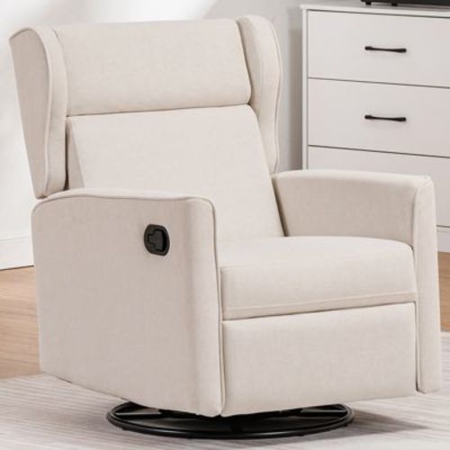 COMHOMA Baby Gliders, Rocking Recliner Chairs & Modern Nursery Chairs, Beige