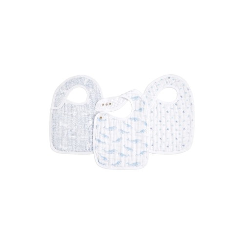 3-Pack Classic Organic Cotton Muslin Snap Bibs