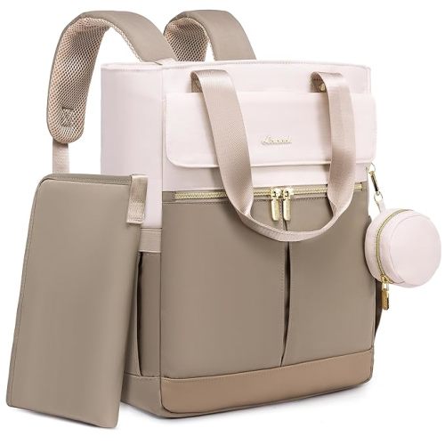 LOVEVOOK Diaper Bag Backpack,Diaper Bag Tote with Insulated Pockets,Baby Bag for Girl Boy with Changing Pad,Large Baby Diaper Bag with Pacifier Case,Anti-Theft Travel Backpack for Women,Coffee-Beige - Coffee-beige - 15.6-Inch