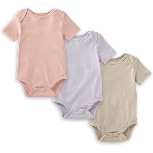 Burt's Bees Baby Bodysuits, 3-Pack Long & Short-Sleeve One-Piece, 100% Organic Cotton