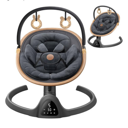Baby Swings for Infants, Fasonbaby Bluetooth Infant Swing with Music Speaker with 3 Seat Positions, 5 Speeds and Remote Control - Portable Baby Swing for Indoor and Outdoor (Black)