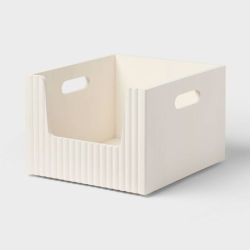 Wood Bin Small Open Front White - Brightroom™