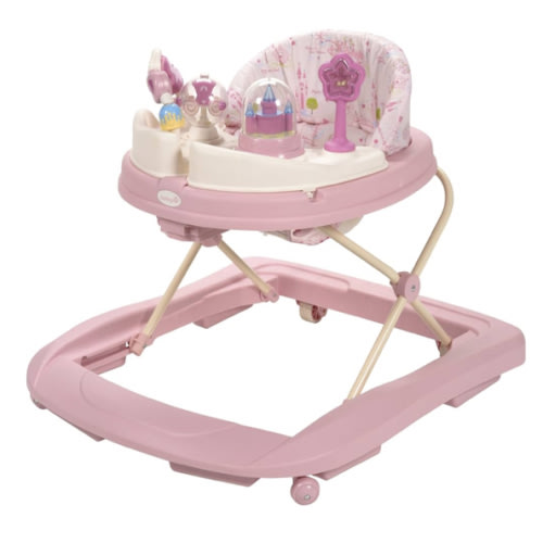 Disney Baby Walker with Wheels, Pink Baby Walkers and Activity Center for Infants