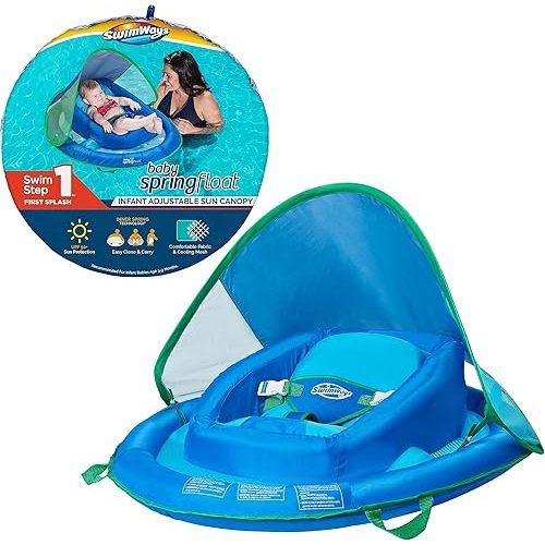 Swimways Infant Spring Float, Baby Pool Float with Canopy & UPF Protection