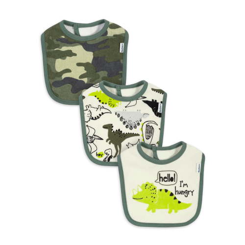 Gerber Baby Boy Terry Bibs, 3-Pack (One Size)