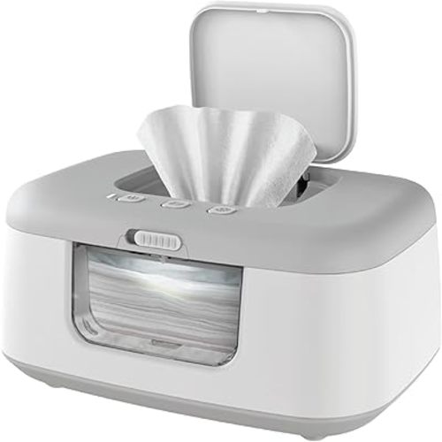 Jool Baby TinyBums Baby Wipe Warmer & Dispenser with LED Changing Light & On/Off Switch (Gray)
