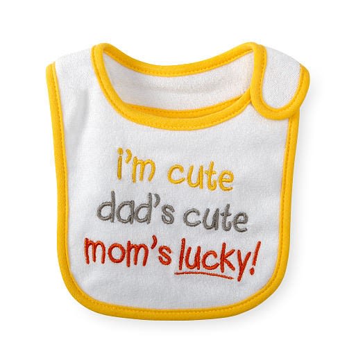 Koala Baby "I'm Cute, Dad's Cute, Mom's Lucky" Bib