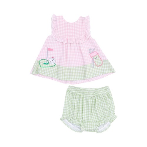 Mini Gingham Dress with Bloomers, 6-12M