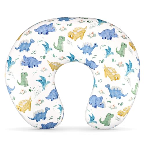 TANOFAR Nursing Pillow Cover, Stretchy Removable Breastfeeding Pillow Cover, Ultra Soft Snug Fits On Newborn Feeding Pillow Case for Baby Boys, Dinosaur