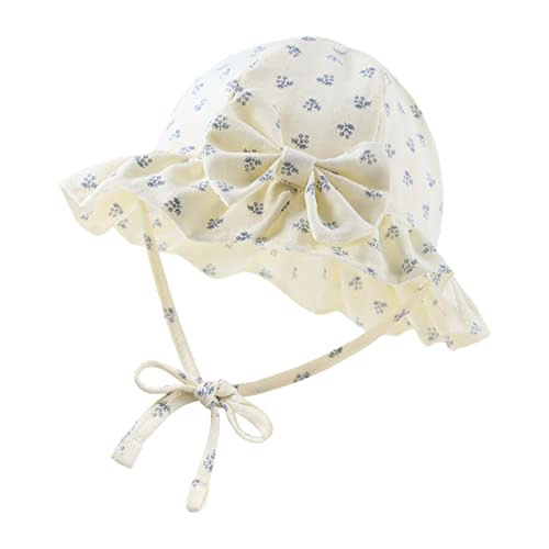 JANGANNSA Bow Baby Girls Summer Hat Flower Toddler Girls Sun Hat Cotton Breathable Infant Hat