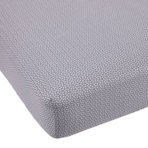 Balboa Baby® Grey/White Cotton Sateen Fitted Crib Sheet