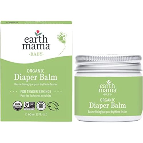 Organic Diaper Balm by Earth Mama | Safe Calendula Cream to Soothe and Protect Sensitive Skin, Non-GMO Project Verified, 2-Fluid Ounce