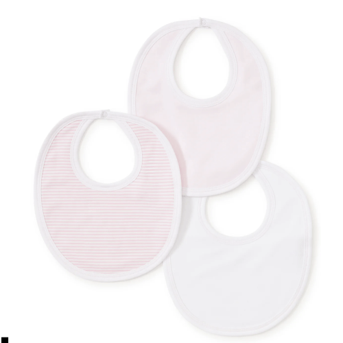 Pink Stripe 3 Pack Bib Set
