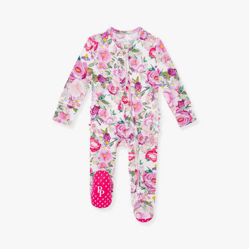 Elly Footie Ruffled Zippered One Piece- Newborn