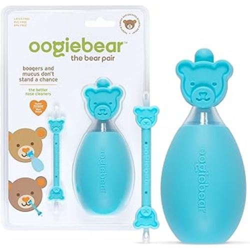 oogiebear BearPair Baby Nose Cleaner & Ear Wax Removal Tool with Nasal Aspirator - Safe Booger & Earwax Removal for Newborns, Infants, Toddlers