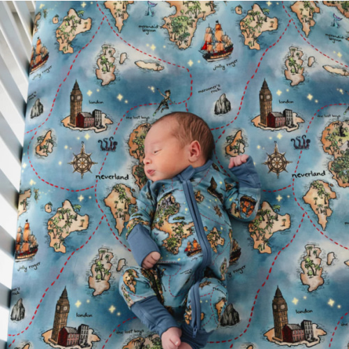 Neverland Map Bamboo Crib Sheet