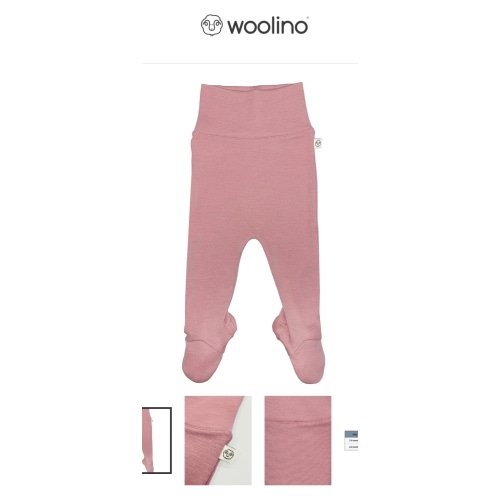 Baby Footed Pants, Merino Wool, Blush