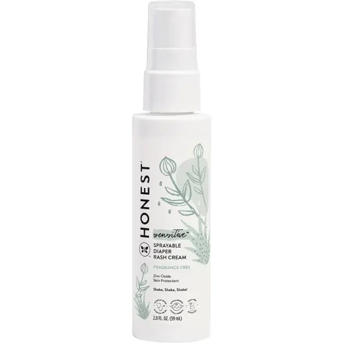 The Honest Company Baby Diaper Rash Cream Spray | Moisturizing + Calming Zinc Oxide | Hypoallergenic, Dermatologist Tested, Cruelty Free | 2 fl oz