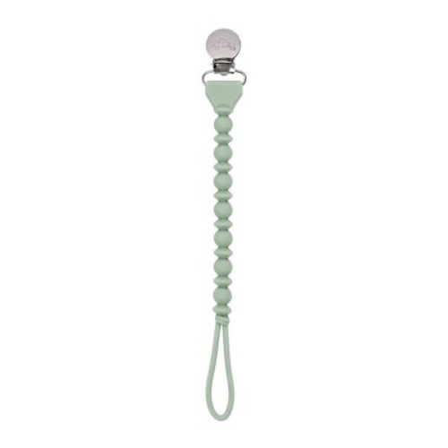 Itzy Ritzy Sweetie Beaded Strap Pacifier Clip, Color: Agave