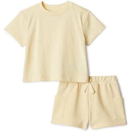 Amazon Essentials x Sofia Grainge Babies, Toddlers, and Boys' T-Shirt and Short Play Set, Multipacks