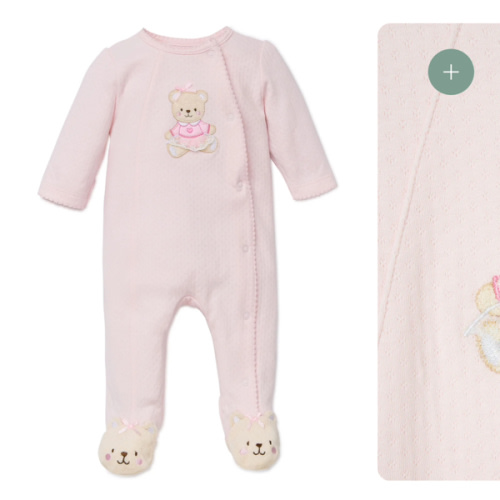 Pink Bear Footed One-Piece